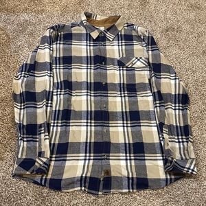 Legendary Whitetails Blue/Brown/White 100% Cotton Flannel Men's Size XXL Shirt